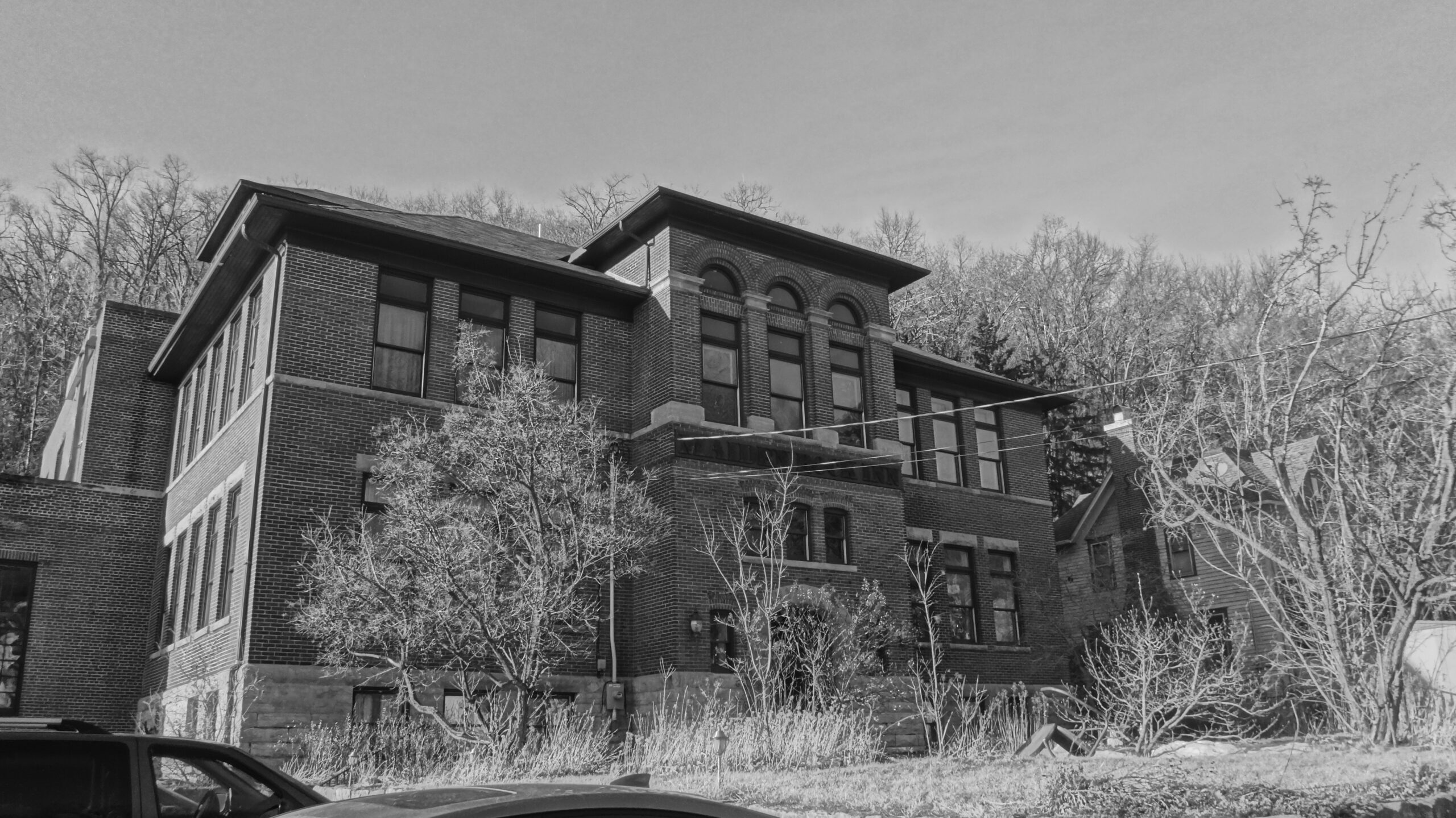 Historic brick schoolhouse of the Maiden Rock Inn